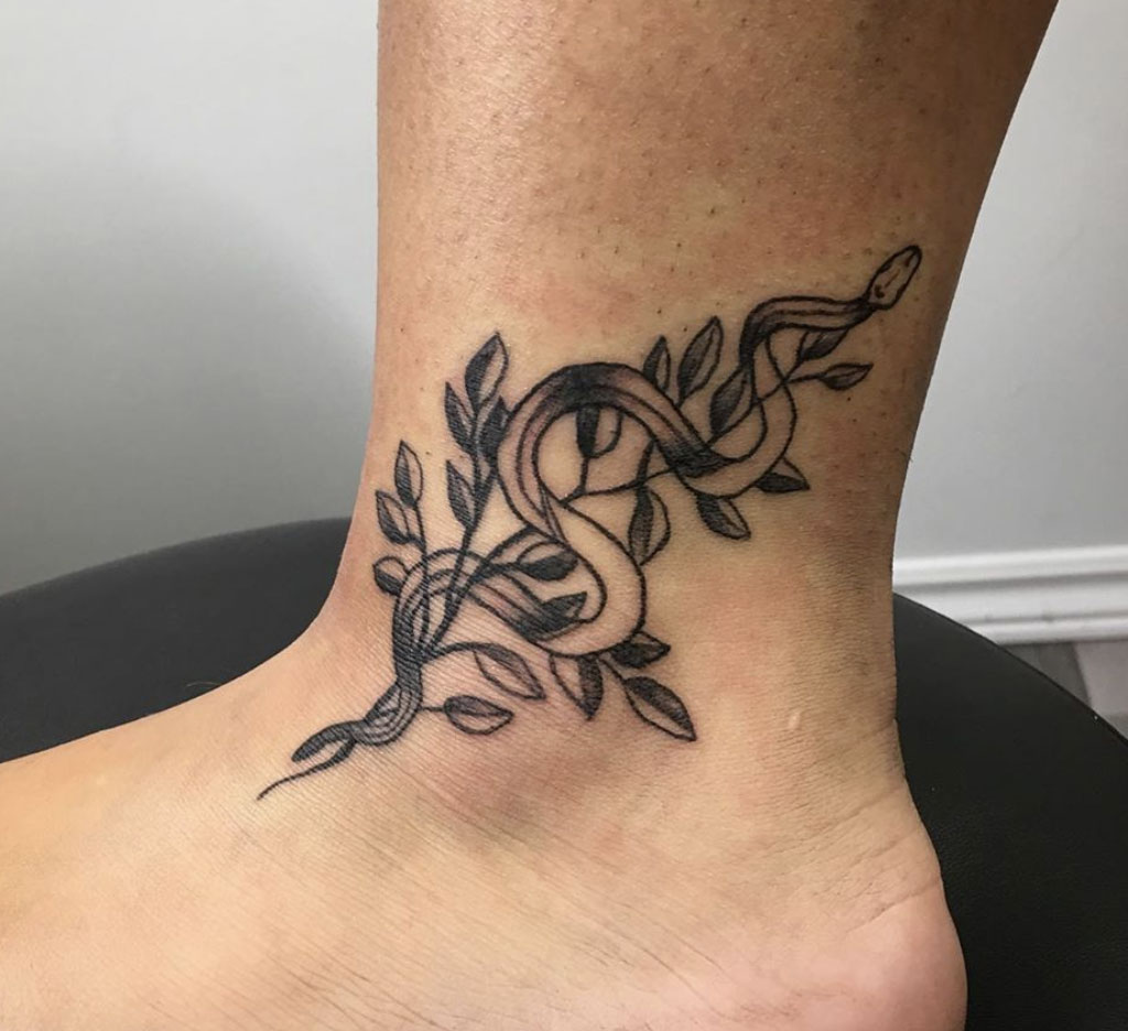 Serpent Ankle Tattoo
