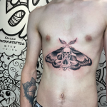 patayin-death-moth Death moth - stomach tattoo for men.