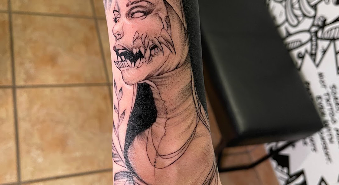 Demonic nun tattoo