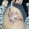 Hip tattoo fine line