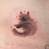 Ink splatter style cat by Dennis.