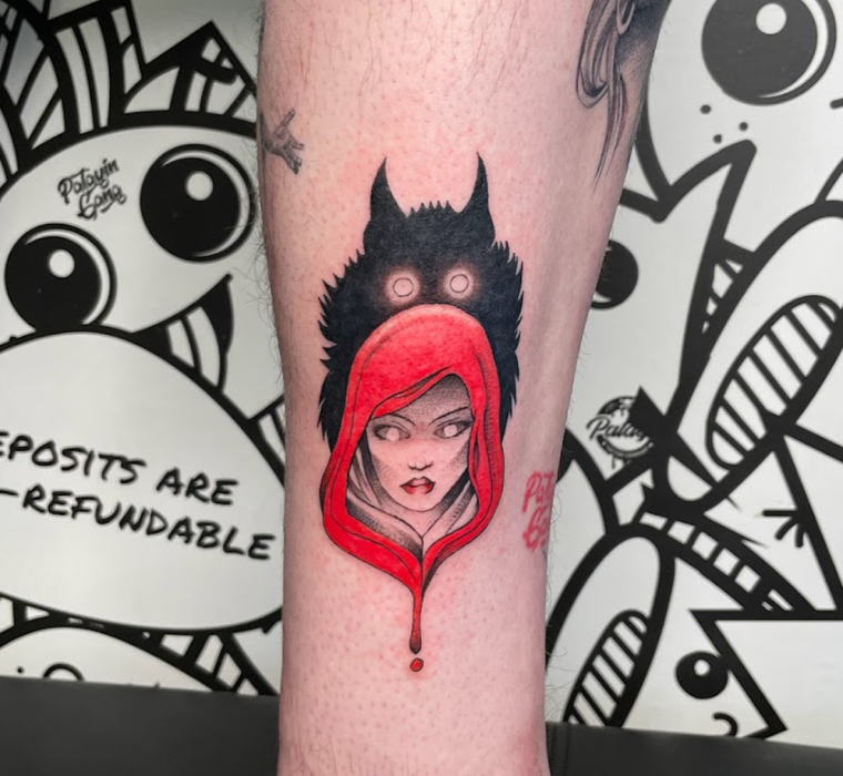 Red riding hood and big bad wolf full colour