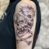 Good and evil skull crossbones