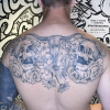 Full skull and floral back piece