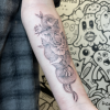 Snake and rose tattoo