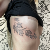 Under boob foliage tattoo
