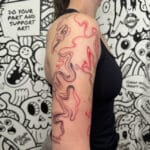 abstract-paint-lines-tattoo-denninks Abstract smokey patterns in black and red