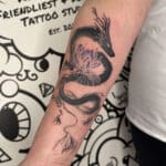 abstract-paintbrush-dragon-tattoo-dennis-garcia Abstract paint brush Dragon tattoo by Dennis Garcia