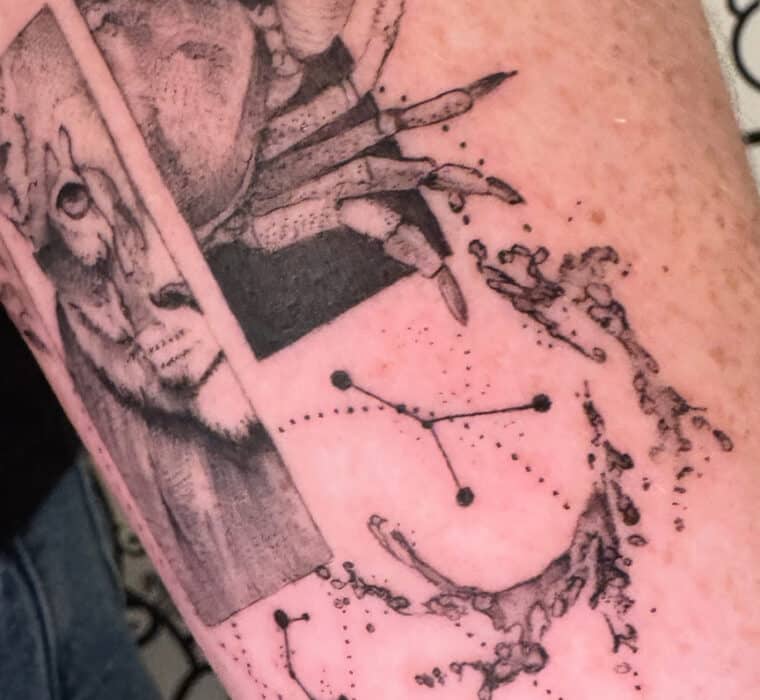 Water splash tattoo