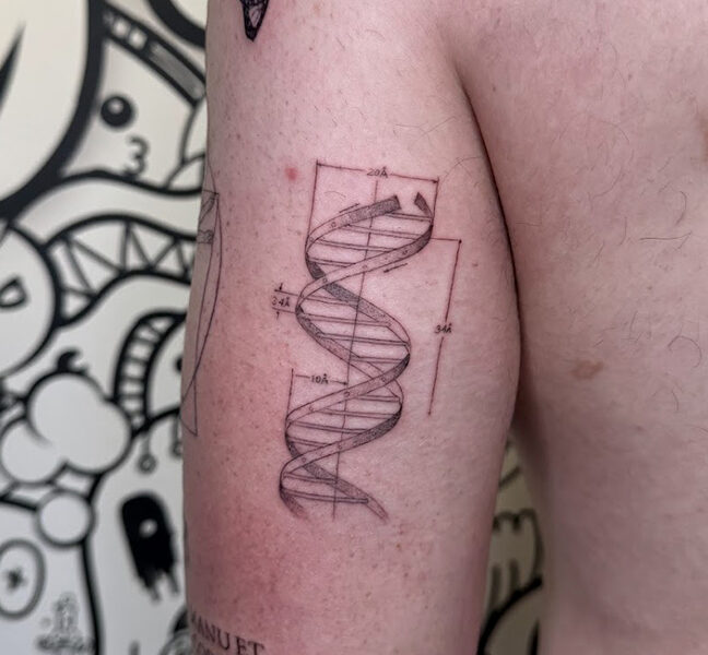 Science theme geometric patchwork sleeve