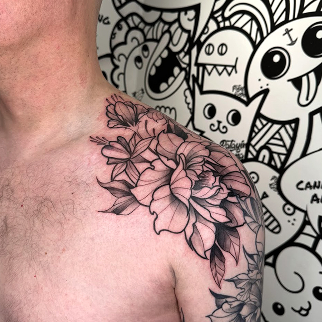 Japanese Traditional Peony Tattoo