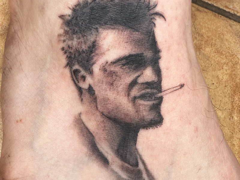 Brad Pit - Fight Club Portrait Tattoo
