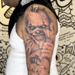 crazy-clown-tattoo-darker-skin crazy clown tattoo on darker skin